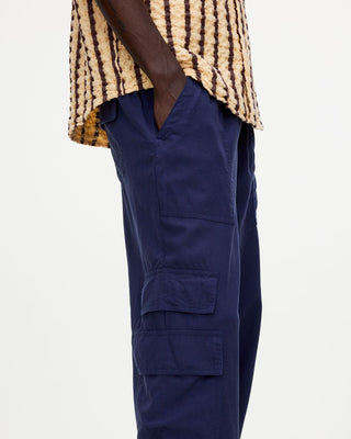 OAS Cargo Linen Byxor Marin Blå Herr