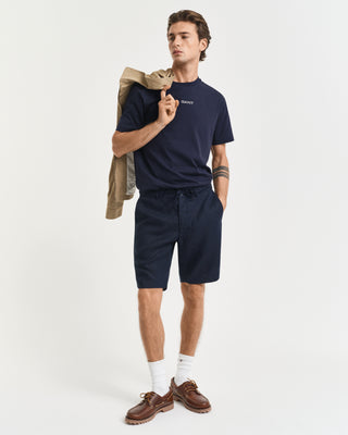 GANT Relaxed Linen Shorts Marinblå Herr