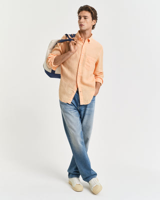 GANT Reg Dyed Linneskjorta Orange Herr