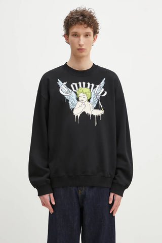 Marcelo Burlon County Angel Boxy Sweatshirt Svart Herr