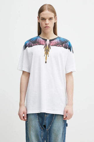 Marcelo Burlon Icon Multicolor Wings T-shirt Vit Herr