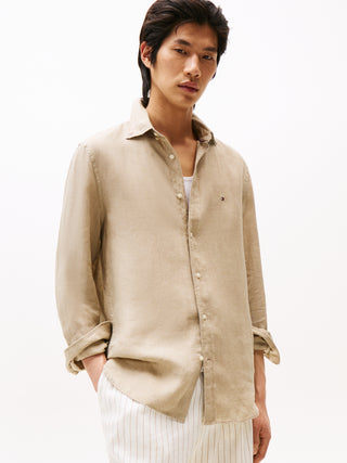 Tommy Hilfiger Linneskjorta Brun Herr