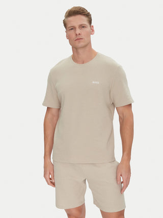 BOSS Waffle T-shirt Beige Herr