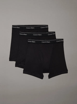 Calvin Klein 3-Pack Boxer Briefs – Svarta Bomullskalsonger i Stretch med Logotypresår