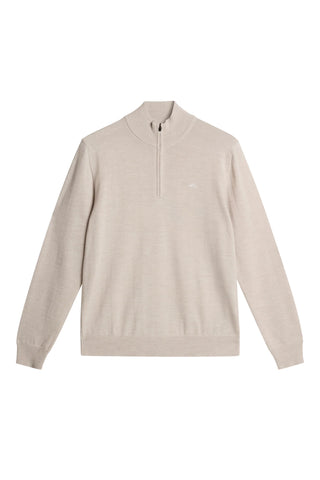J.Lindeberg Kiyan Merino Half Zip Herr Moonbeam Beige
