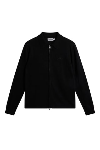 J Lindeberg Merino Two Way Zip Cardigan Svart