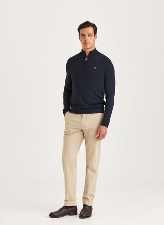 Merino John Zip Navy
