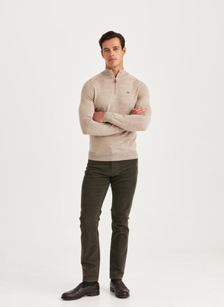Merino John Zip Khaki