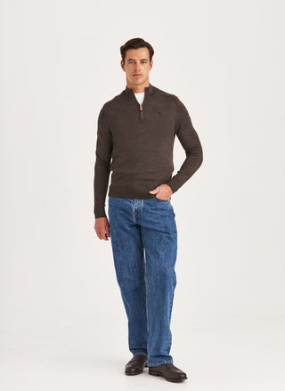 Merino John Zip Brown