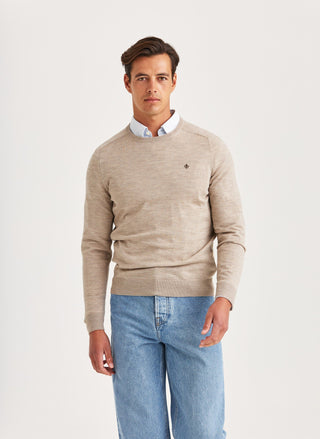 Morris Merino Oneck Khaki Herr