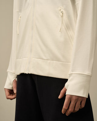 Hooded Open Diagonal Fleece BLACK