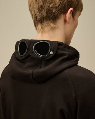 Hooded Open Diagonal Fleece BLACK
