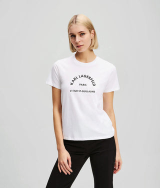 Karl Lagerfeld Logo T-shirt Dam White