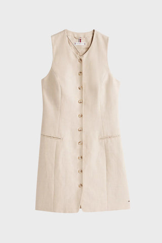 Linen Mix Sleeveless Dress