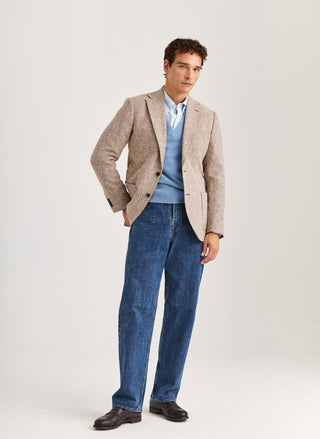 Morris Brun Herringbone Kavaj Herr