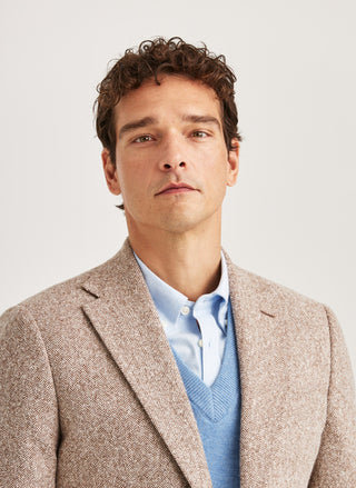 Morris Brun Herringbone Kavaj Herr