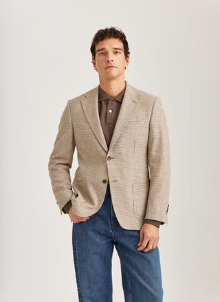 Wool Silk Check Jacket