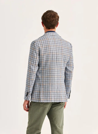 Morris Stockholm Linen Blue Check Jacket/Kavaj