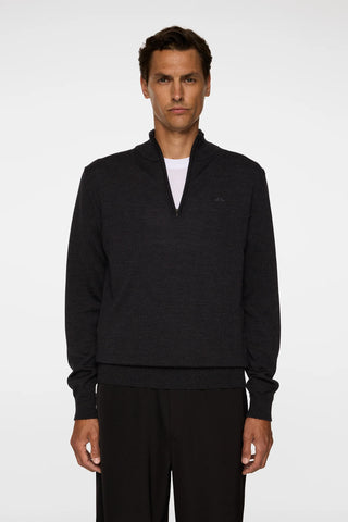 J.Lindeberg Kiyan Merino Half Zip Herr Mörk Grå