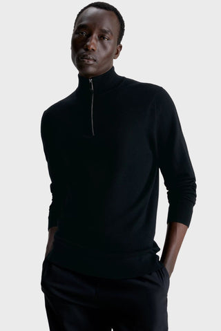 Calvin Klein Superior Wool Half Zip Svart Herr