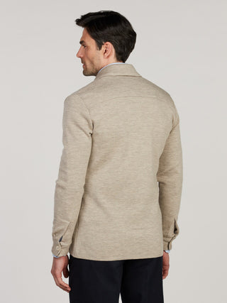 Stenströms Milano Knitted Merino Wool Overshirt Beige