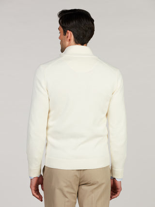 Stenströms Merino Zip Cardigan Herr Off White