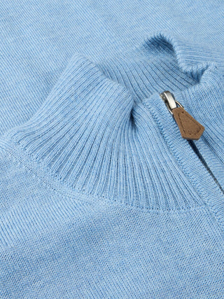 Stenströms Merino Wool Half Zip Herr Ljus Blå