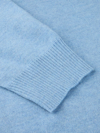 Stenströms stickad merino half zip pullover herr Light Blue