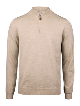 Stenströms stickad merino half zip pullover herr Light Beige