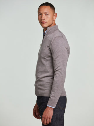 Stenströms Merino Wool Half Zip Herr Ljus Brun