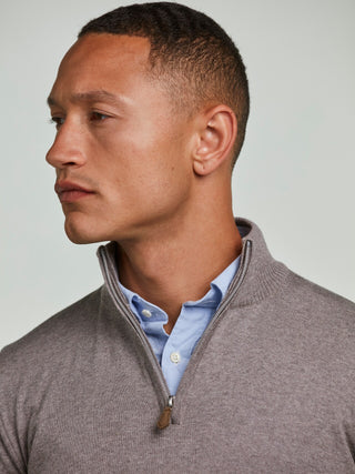 Stenströms Merino Wool Half Zip Herr Ljus Brun