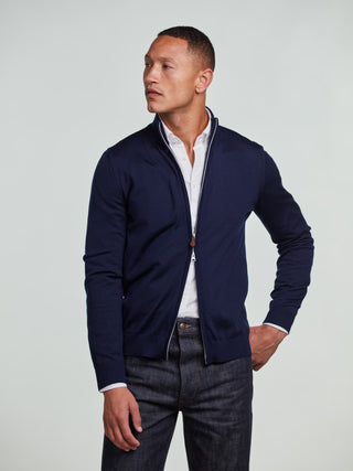 Stenströms merino zip cardigan herr