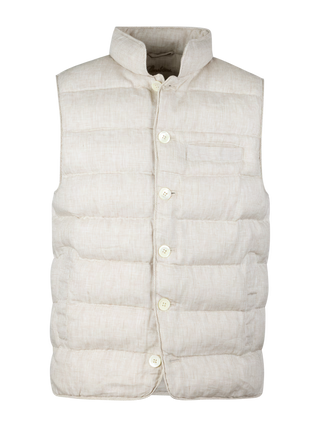 Stenströms Randig Linneväst Beige Herr