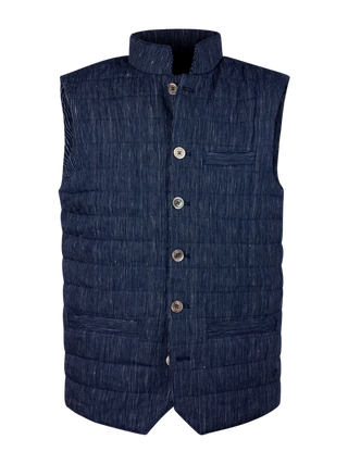 Stenströms Randig Linneväst Navy Herr