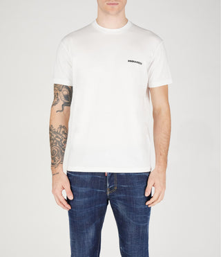 Dsquared2 T-Shirt Ceresio Map Back Print Vit Herr