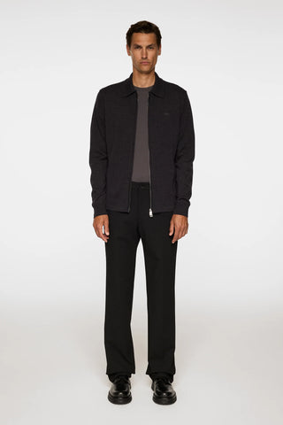 J Lindeberg Merino Two Way Zip Cardigan Mörk Grå