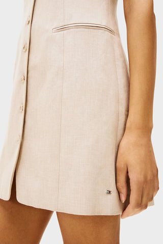 Linen Mix Sleeveless Dress