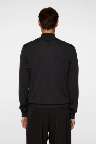 J.Lindeberg Kiyan Merino Half Zip Herr Mörk Grå