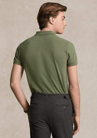 Custom Slim Fit Mesh Polo Shirt Green