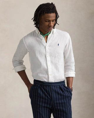 Custom Fit Linen Shirt White