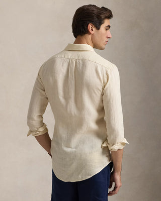 Custom Fit Linen Shirt Beige