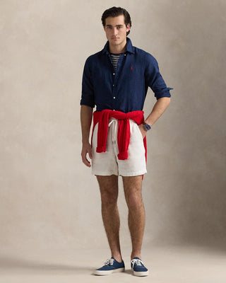 Custom Fit Linen Shirt Navy