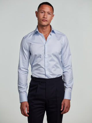 Stenströms Slimline Blue Striped Twill Skjorta