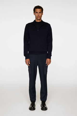 J.Lindeberg Kiyan Merino Half Zip Herr Marin Blå