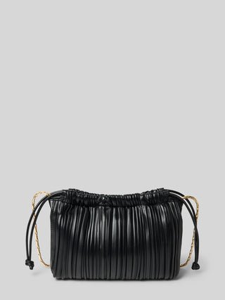 Drawstring Plisse Bag BLACK