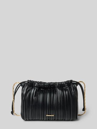 Drawstring Plisse Bag BLACK