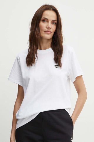 Karl Lagerfeld iKonik Patch T-shirt Dam White