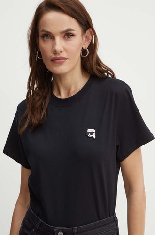 Karl Lagerfeld iKonik Patch T-shirt Dam Black