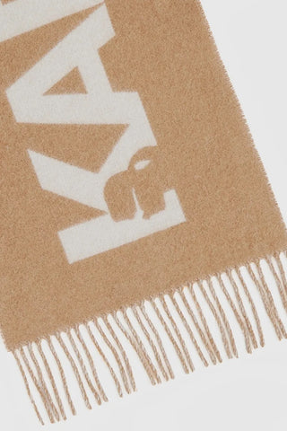 Karl Lagerfeld Halsduk Dam – Mönstrad Scarf med Ullblandning Caramel