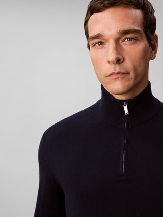Calvin Klein Merino Ull Half Zip Navy Herr